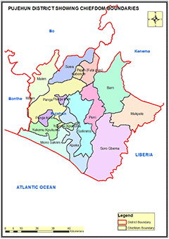 Pujehun District Map