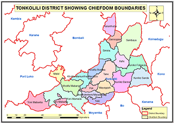 Tonkolili District Map